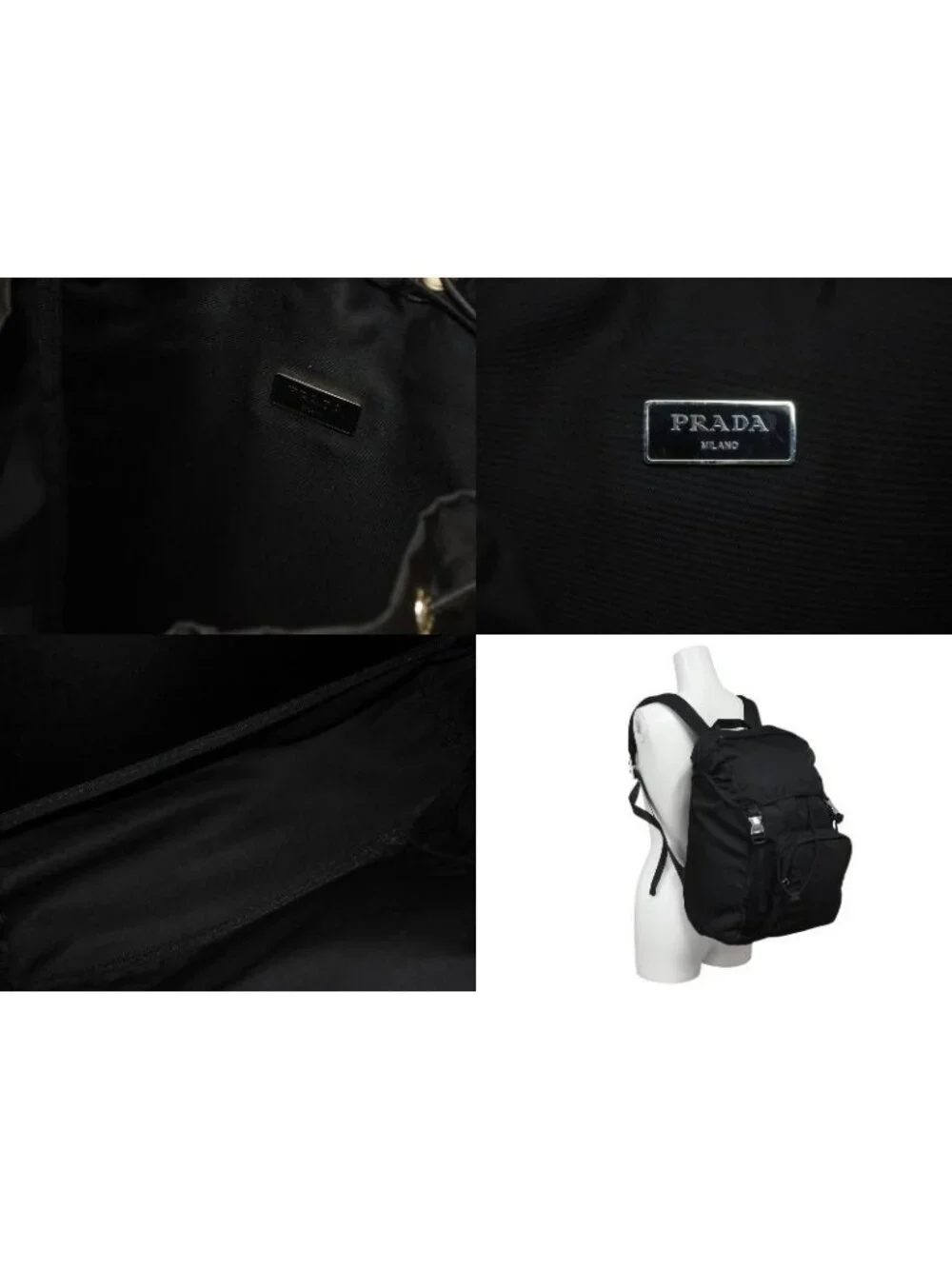Prada Re-Nylon Backpack Black Silver